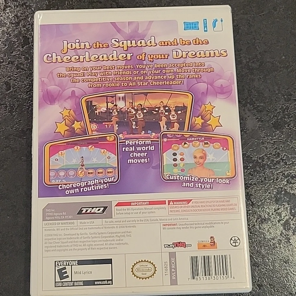 Wii All Star Cheer Squad Video Game